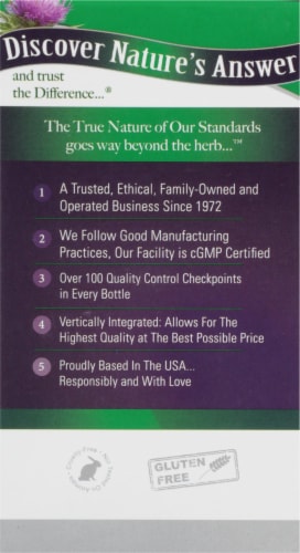 Nature's Answer® Milk Thistle Vegetarian Capsules Perspective: left