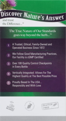 Nature's Answer Milk Thistle Seed Extract Vegetarian Capsules 140mg Perspective: left