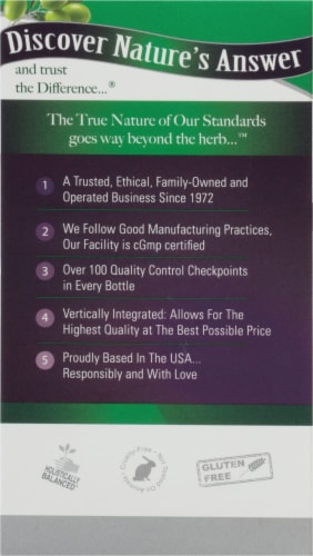 Nature's Answer® Oleopein Olive Leaf Vegetarian Capsules Perspective: left