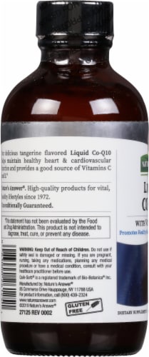 Nature's Answer Liquid Co-Q10 Natural Tangerine Perspective: left