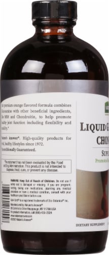 Nature's Answer Liquid Glucosamine Chondroitin with MSM Orange Flavored Dietary Supplement Perspective: left
