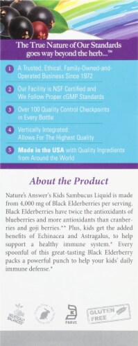 Nature's Answer Sambucus Kids Formula Liquid 4000mg Perspective: left