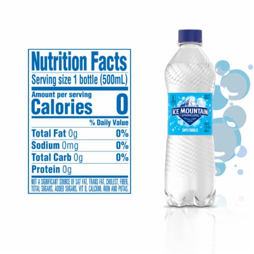 Ice Mountain Sparkling Bottled Water Perspective: left