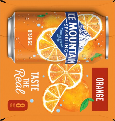 Ice Mountain® Orange Sparkling Water 8 Count Perspective: left