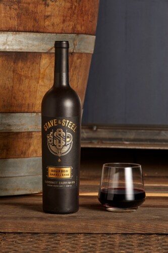 Stave & Steel Bourbon Barrel Aged Cabernet Sauvignon Red Wine Perspective: left