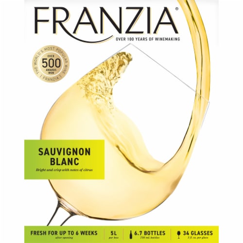 Franzia Vintner Select Sauvignon Blanc White Wine Box Perspective: left