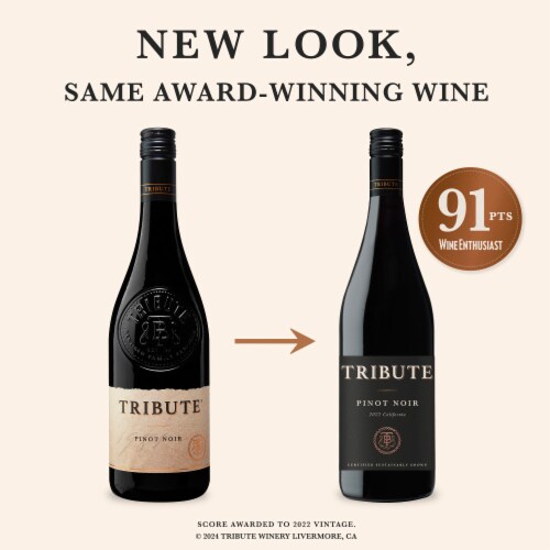 Tribute Pinot Noir California Red Wine Perspective: left