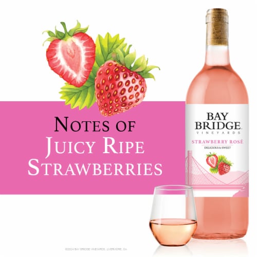 Bay Bridge Strawberry Moscato Moscato Flavored Wine Perspective: left