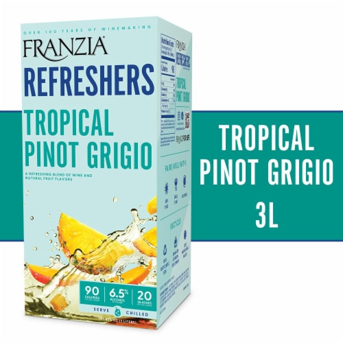 Franzia Refreshers Tropical Pino Grigo Box White Wine Perspective: left