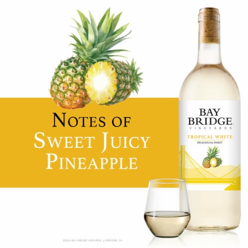 Bay Bridge Tropical White Moscato Wine Perspective: left