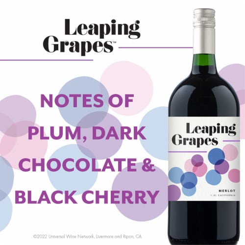 Leaping Grapes Merlot Red Wine Perspective: left