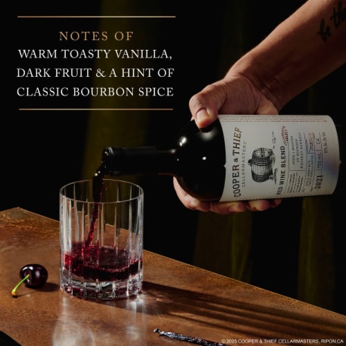 Cooper & Thief Red Blend Bourbon Barrel Aged California Wine Perspective: left