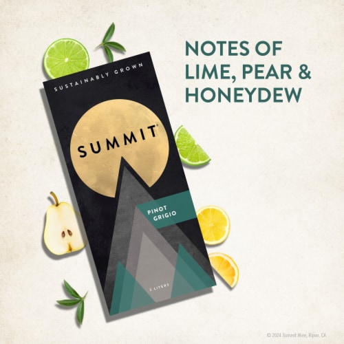 Summit Pinot Grigio California White Wine Box Perspective: left