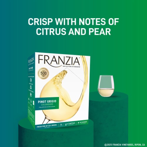 Franzia Pinot Grigio White Box Wine Perspective: left
