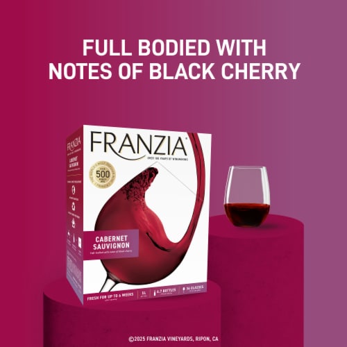 Franzia Cabernet Sauvignon Red Box Wine Perspective: left
