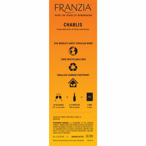 Franzia Chablis White Wine Perspective: left