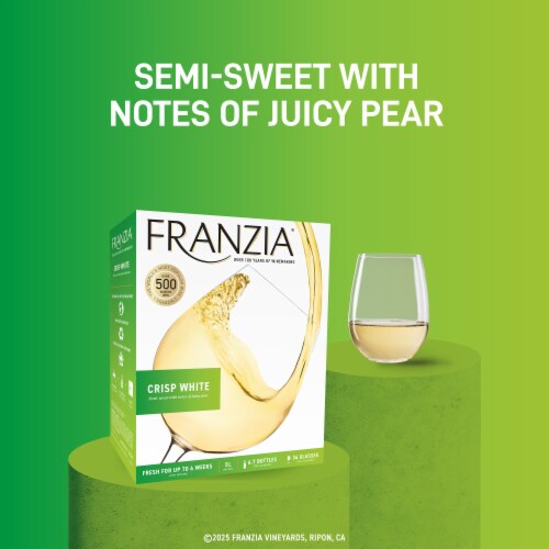 Franzia Crisp White Box Wine Perspective: left