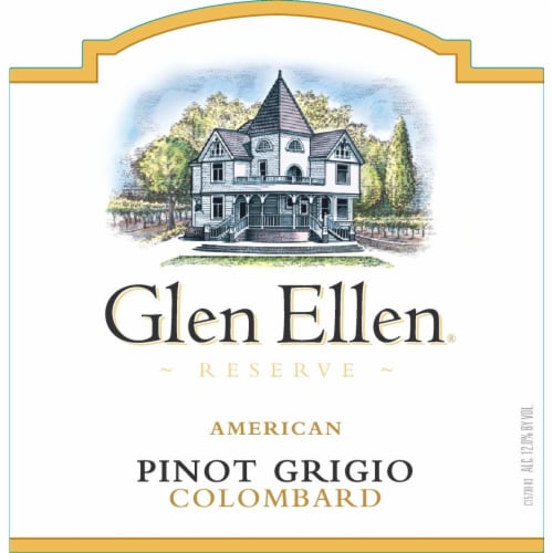 Glen Ellen Pinot Grigio California White Wine Perspective: left