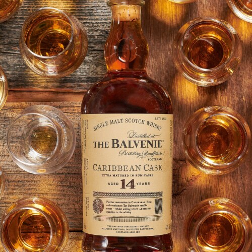 The Balvenie Caribbean Cask 14 Year Old Single Malt Scotch Whisky Perspective: left