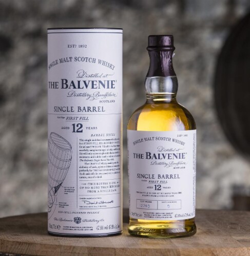 The Balvenie Single Barrel 12 Year Old Single Malt Scotch Whisky Perspective: left