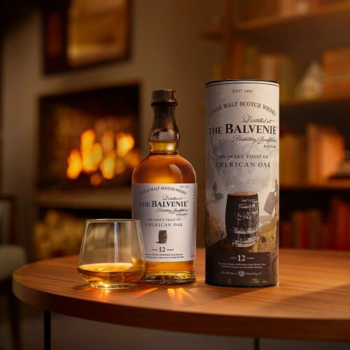 The Balvenie Stories 12 Year Old Sweet Toast American Oak Single Malt Scotch Whisky Perspective: left