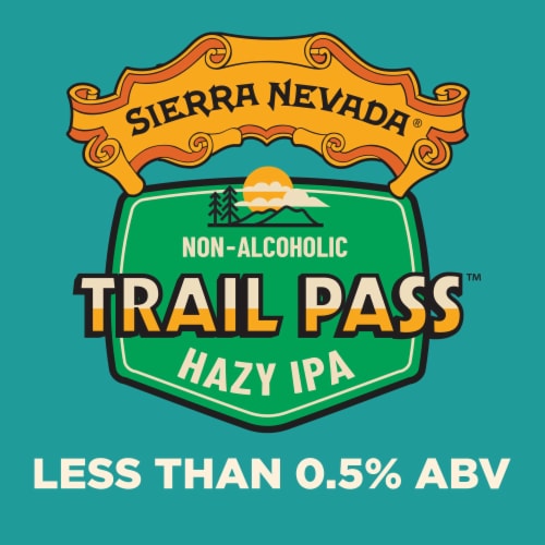 Sierra Nevada Trail Pass Non-Alcoholic Hazy IPA Craft Beer Perspective: left