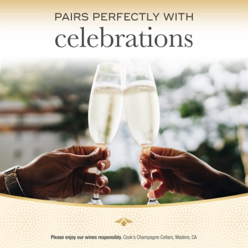Cook's California Champagne Brut White Sparkling Wine Perspective: left