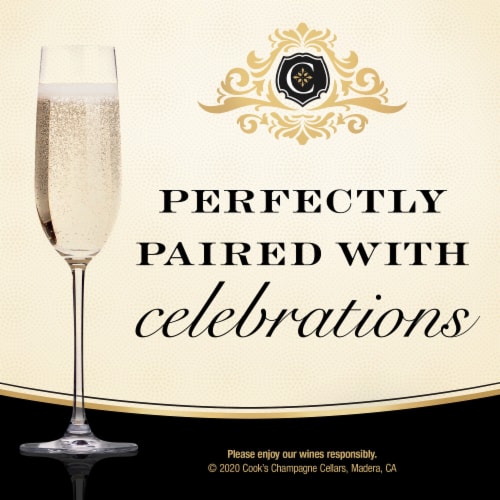 Cook's California Champagne Brut Grand Reserve White Sparkling Wine Perspective: left