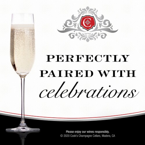 Cook's California Champagne Spumante White Sparkling Wine Perspective: left