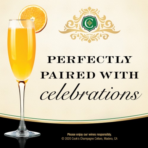 Cook's California Champagne Extra Dry White Sparkling Wine Perspective: left