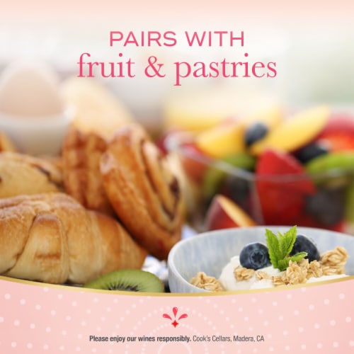 Cook's California Champagne Strawberry Mimosa California Sparkling White Wine Perspective: left