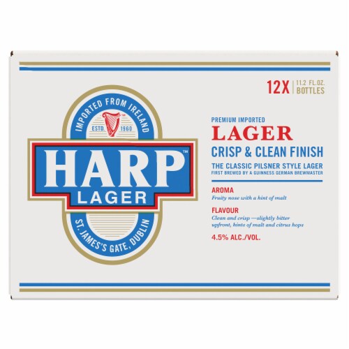Harp Lager Beer Perspective: left