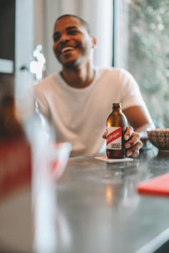 Red Stripe Jamaican Lager Perspective: left
