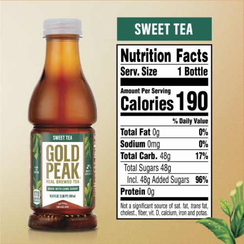 Gold Peak Sweetened Black Iced Tea Drink Perspective: left