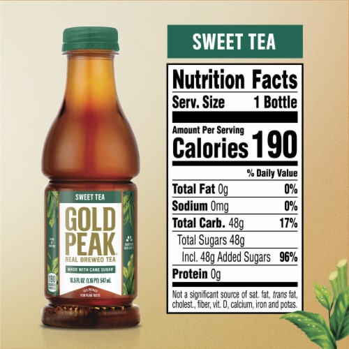 Gold Peak Sweetened Black Iced Tea Drink Perspective: left