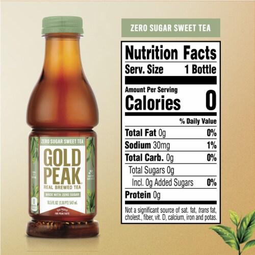 Gold Peak Diet Iced Tea No Sugar Added Zero Calorie Drink Perspective: left