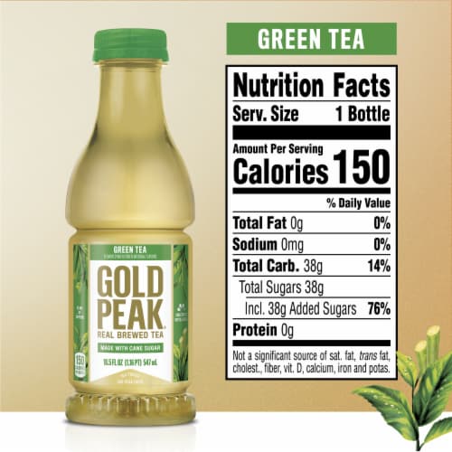 Gold Peak Sweetened Green Iced Tea Drink Perspective: left