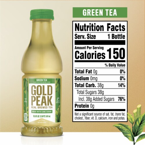 Gold Peak Sweetened Green Iced Tea Drink Perspective: left