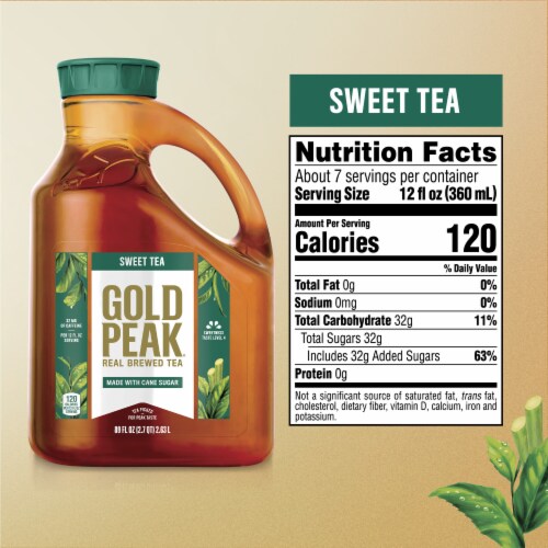 Gold Peak Sweetened Black Iced Tea Drink Perspective: left