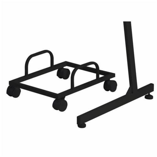 ACME Carver Wooden Top Computer Desk with Computer Holder in Black and Oak Perspective: left