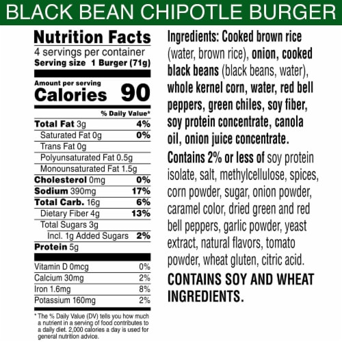 Gardenburger Black Bean Chipotle Veggie Burgers Perspective: left