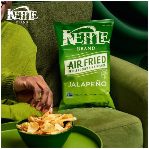 Kettle Brand® Jalapeno Air Fried Kettle Potato Chips Perspective: left