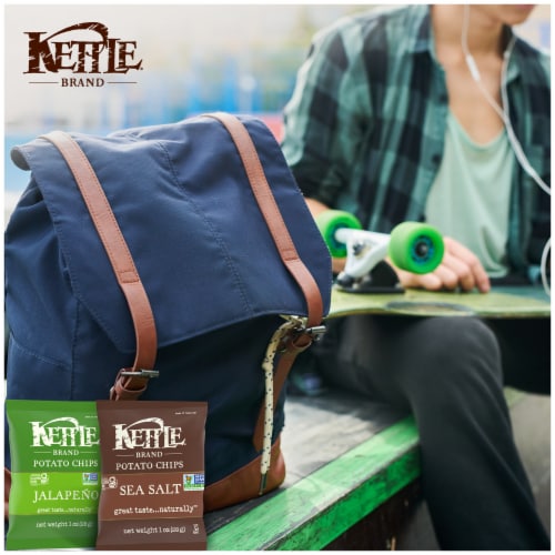 Kettle Brand® Sea Salt and Jalapeno Kettle Potato Chips Variety Pack Perspective: left