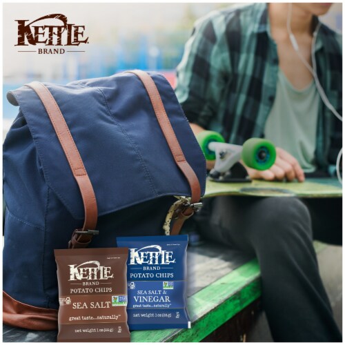 Kettle Brand® Sea Salt and Salt & Vinegar Kettle Potato Chips Variety Pack Perspective: left