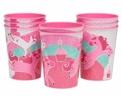 American Greetings Unicorn Plastic Party Cups Perspective: left