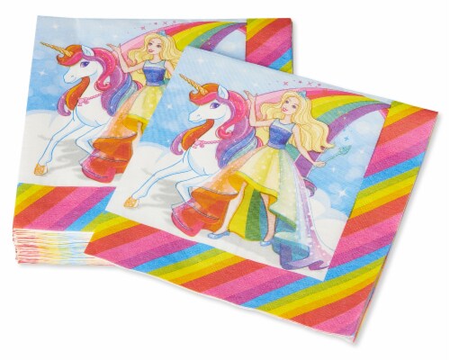 American Greetings Barbie Paper Lunch Napkins Perspective: left
