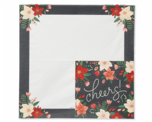 American Greetings Winter Floral Paper Lunch Napkins Perspective: left