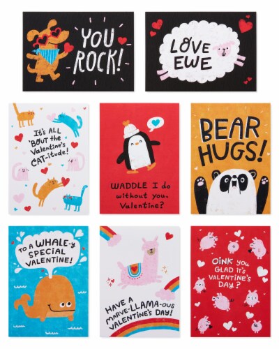 American Greetings Fur Real Classroom Valentine Cards for Kids Perspective: left