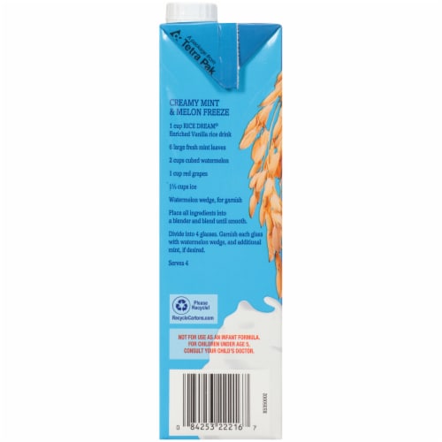 Rice Dream Enriched Vanilla Rice Drink Perspective: left