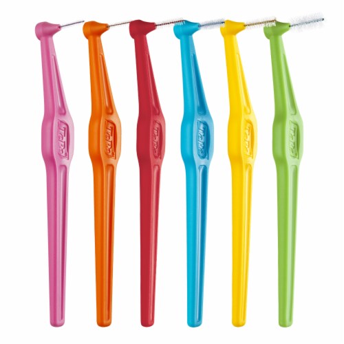 TEPE Interdental Brush Angle Cleaners - Dental Brushes Between Teeth 6 Pk, Blue .6mm Perspective: left